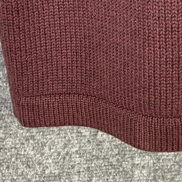L L  Bean 1/4 Zip Knit Sweater Men XL Tall Long Sleeve Plum Color Cotton - Picture 6 of 11